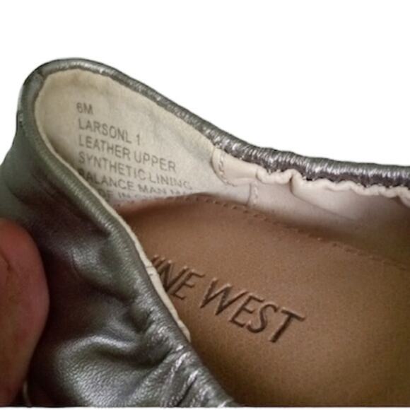 Nine West Slip On LarsonL1 Metallic Flats - Picture 2 of 5